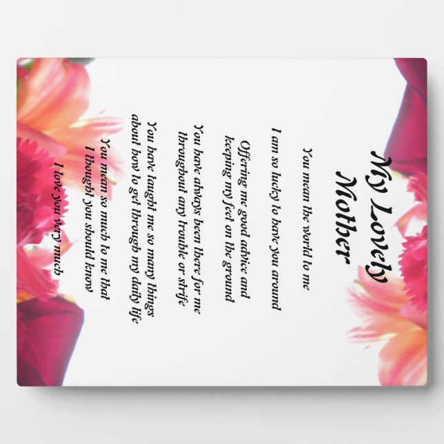 Placa Expositora Poema de la madre (Frente)