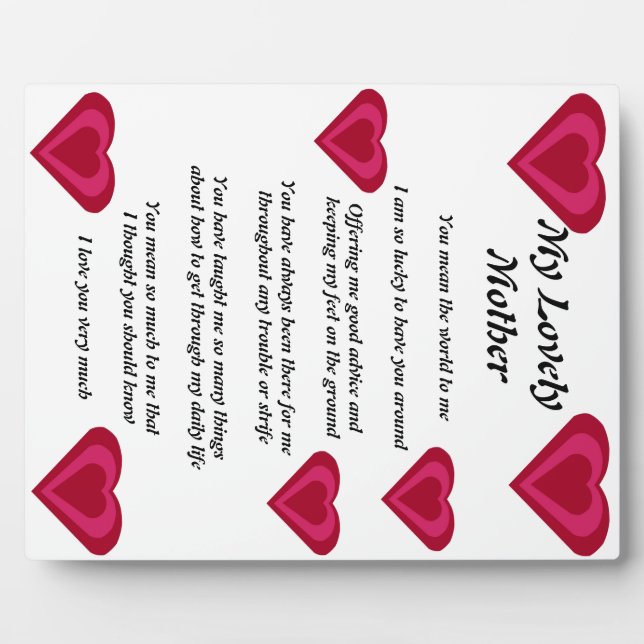 Placa Expositora Poema de la madre (Frente)