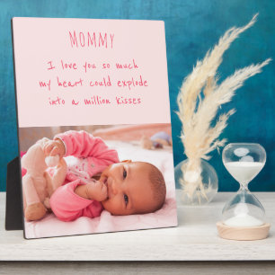 Placa Expositora Poema de mamá y foto de niña Personalizado