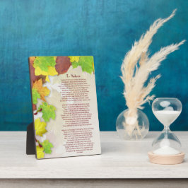 Placa Expositora Poema de otoño de John Keats