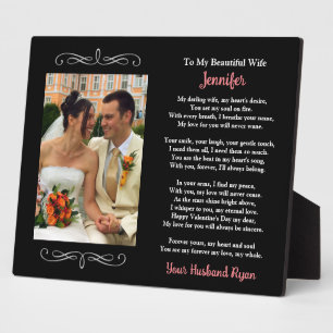 Placa Expositora Poema De Su Foto Amor A Mi Esposa Por Esposo
