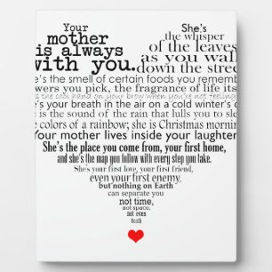 Placa Expositora Poema del día de la madre