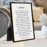 Placa Expositora Poema inspirador Invictus Tabletop<br><div class="desc">La placa de tabletop muestra Invictus, el poema icónico y inspirador de William Ernest Henley, favorecido por el igualmente icónico John R. Lewis, presentado en un subestimado borde negro y dorado. Adecuado para el hogar, oficina o escritorio de la escuela y mesas donde todo dentro del rango de visualización puede...</div>