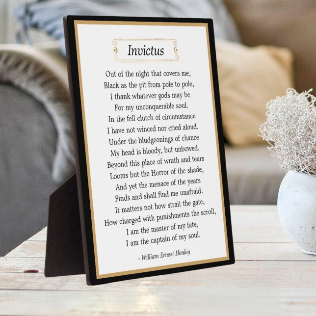 Placa Expositora Poema inspirador Invictus Tabletop (Subido por el creador)