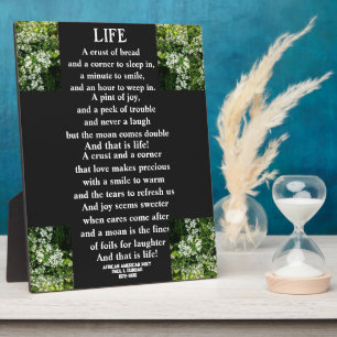Placa Expositora poema LIFE