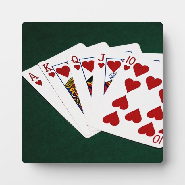 Placa Expositora Poker Hands - Royal Flush - Hearts Suit (Frente)
