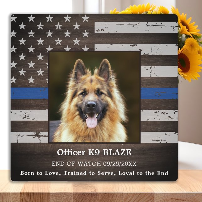 Placa Expositora Policía K9 Memorial Caída Oficial Perro de Policía (Subido por el creador)