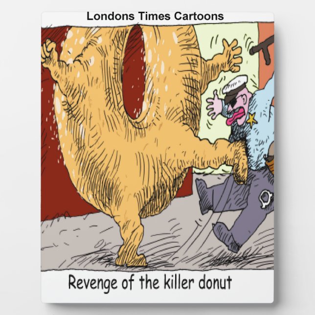 Placa Expositora Policía vs. Personalizado gracioso de Donut (Frente)