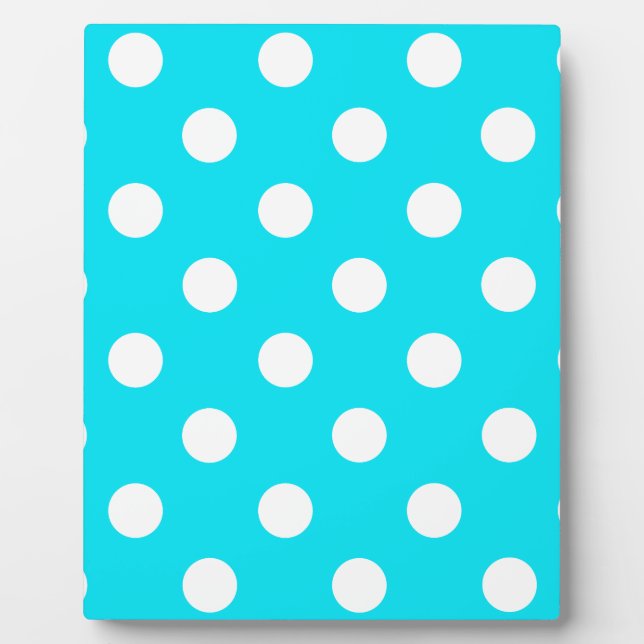 Placa Expositora Polka dots cyan hex code 00E3F4 (Frente)