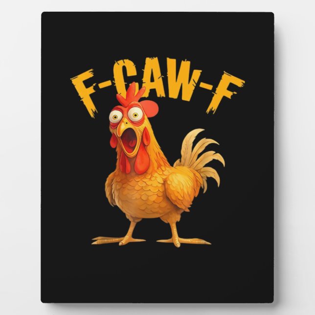 Placa Expositora Pollo F-Caw-F Clásico Estilo Retro (Frente)