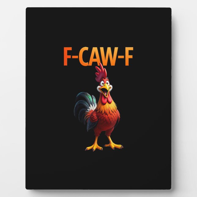 Placa Expositora Pollo F-Caw-F divertido Pollo F-Caw-F gótico Vinta (Frente)