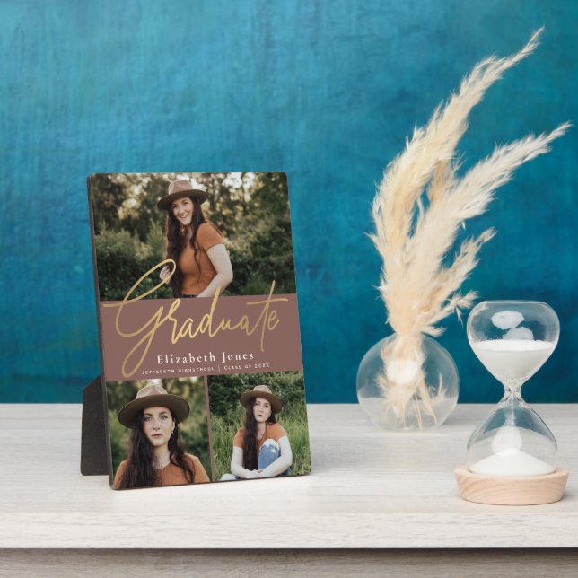 Placa Expositora Polvoriento Rosa de Graduación de Guión Graduado P (Lado)