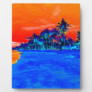 Placa Expositora Pop Art Exotic Beach Palm Trees