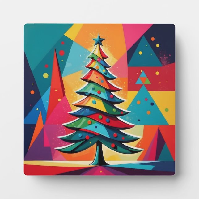 Placa Expositora Pop Art Geometric Layered Christmas Tree  (Frente)