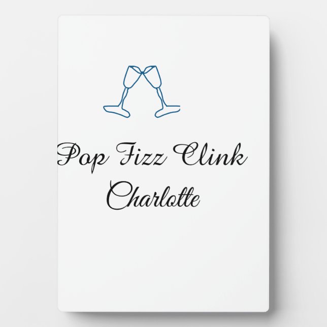 Placa Expositora Pop fizz clink blue champagne bottle new year (Frente)