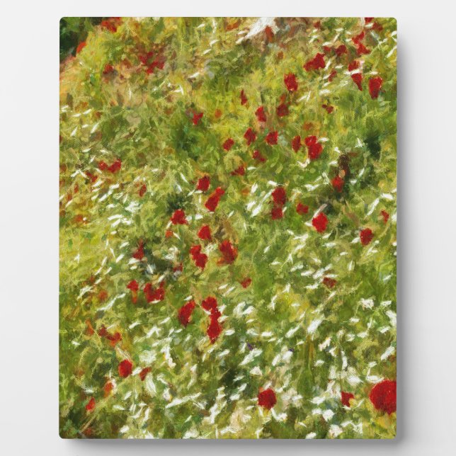 Placa Expositora Poppies Pointillism Style Resumen Art (Frente)