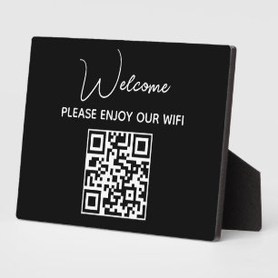 Placa Expositora Por Favor, Disfrute De Nuestro Wifi   Código QR de
