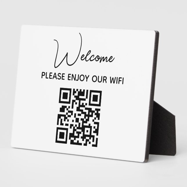 Placa Expositora Por Favor, Disfrute De Nuestro Wifi | Código QR de (Lado)