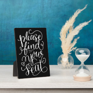 Placa Expositora Por Favor, Encuentre Su Rótulo De Asiento