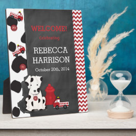 Placa Expositora Poster de Baby Shower de Fire Engin