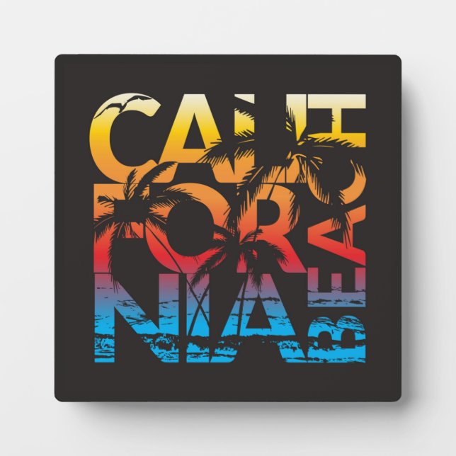 Placa Expositora Poster de California Beach (Frente)