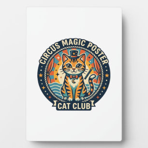 Placa Expositora Póster de Magia de Circo Gato Diseño de Gatito Lin