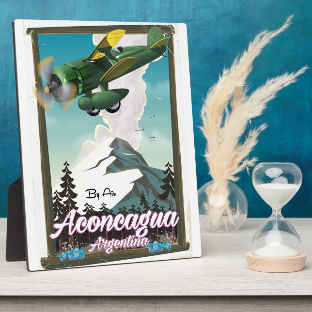 Placa Expositora Póster de viaje Aconcagua Argentina (Lado)