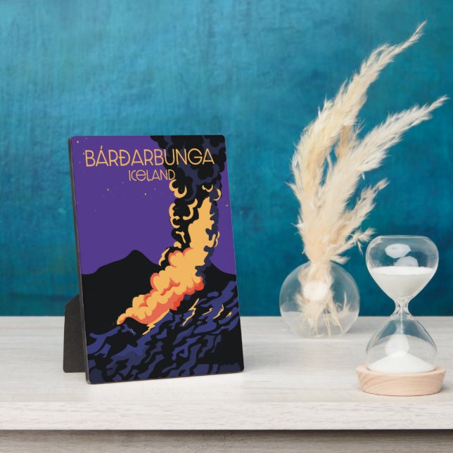 Placa Expositora Póster de viaje de Bárðarbunga, Islandia. (Lado)