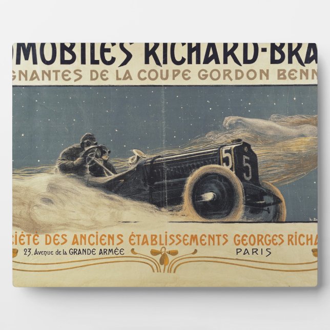 Placa Expositora Poster mostrando Automobiles Richard-Brasier ganad (Frente)