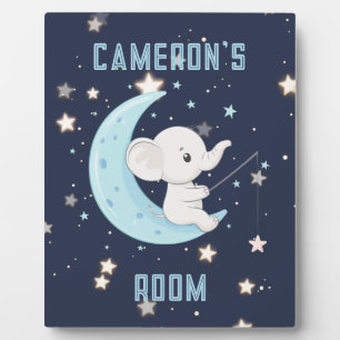 Placa Expositora Póster personalizado de elefante bebé pescando 4 e