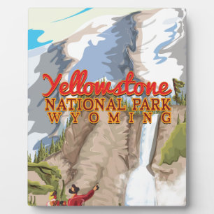 Placa Expositora Póster vintage del Parque Nacional Yellowstone