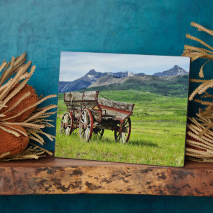 Placa Expositora Prairie Wagon Trail's End Photo Plaque