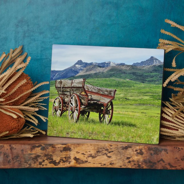 Placa Expositora Prairie Wagon Trail's End Photo Plaque (Lado)