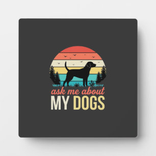 Placa Expositora Pregúntame sobre mis perros Retro Sunset_1