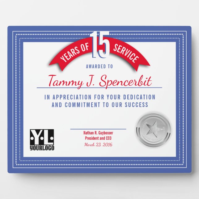 Placa Expositora Premio al aniversario del personalizado del hito d (Frente)