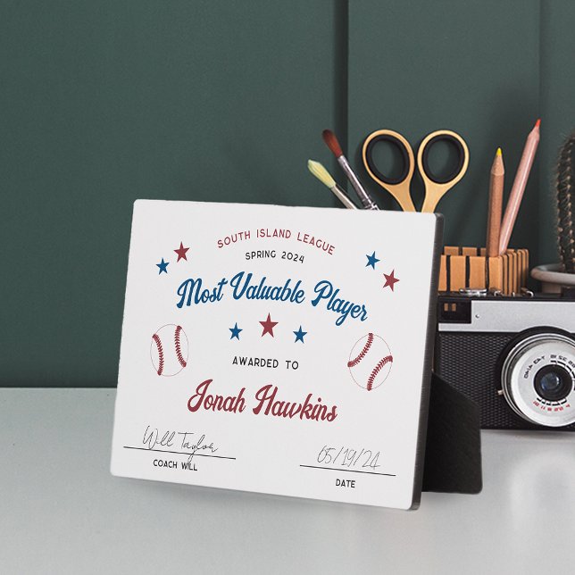 Placa Expositora Premio al equipo de béisbol infantil personalizado (Subido por el creador)