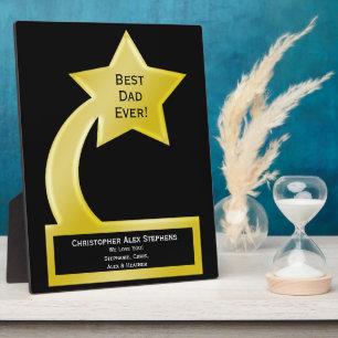 Placa Expositora Premio al mejor Personalizado de papá de la histor