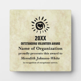 Placa Expositora Premio al mejor voluntario del año