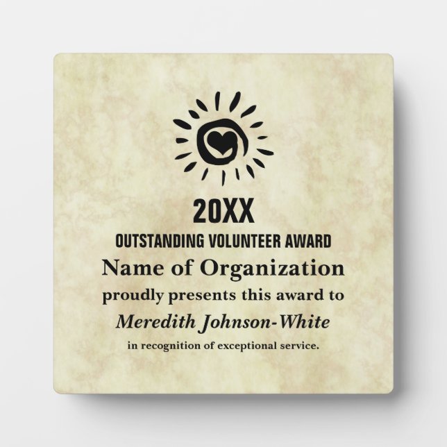 Placa Expositora Premio al mejor voluntario del año (Frente)