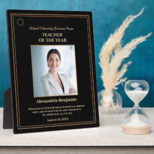 Placa Expositora Premio al profesor del año de la foto Oro a la Per