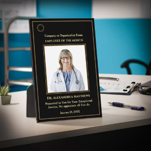 Placa Expositora Premio De Oro Del Logotipo Fotográfico Empleado De