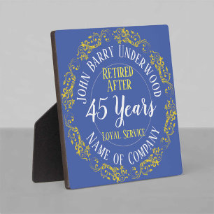 Placa Expositora Premio por servicio largo o jubilación