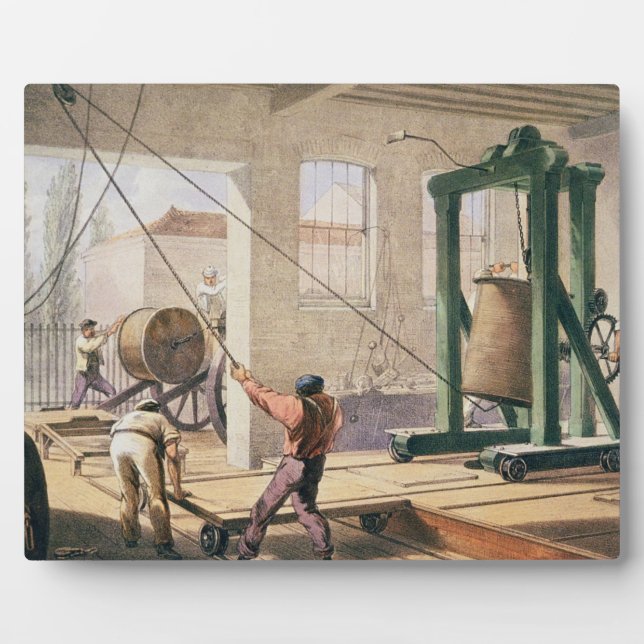 Placa Expositora Preparando el cable, de 'The Atlantic Telegraph' (Frente)