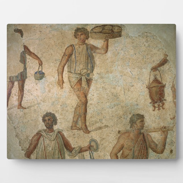 Placa Expositora Preparativos para un banquete, fragmento de mármol (Frente)