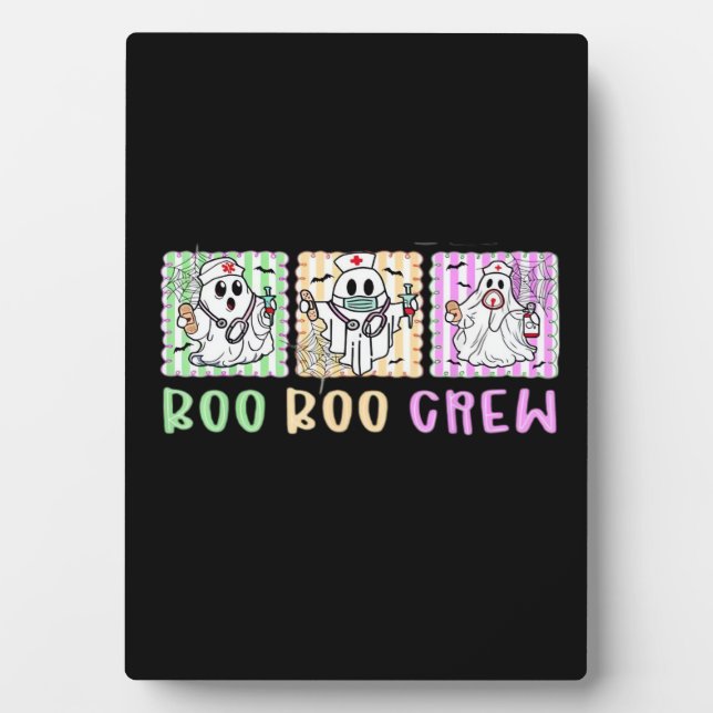 Placa Expositora Preppy Boo Crew Enfermeras Halloween Disfraces Hom (Frente)