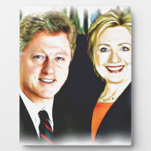 Placa Expositora Presidente Bill Clinton y Presidente Hillary Clint