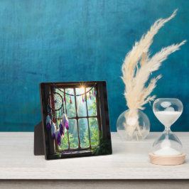 Placa Expositora Pretty Boho Purple Dreamcatcher in Window