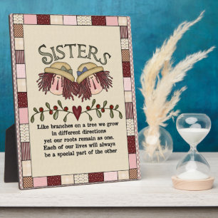 Placa Expositora Prim Sisters Poem Plaque
