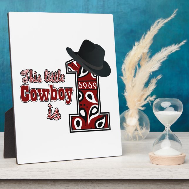 Placa Expositora Primer cumpleaños de Cowboy (Lado)