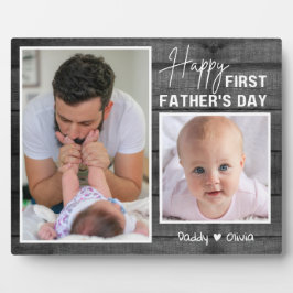 Placa Expositora Primer Día del Padre Nuevo Papá Madera Negra 2 Fot